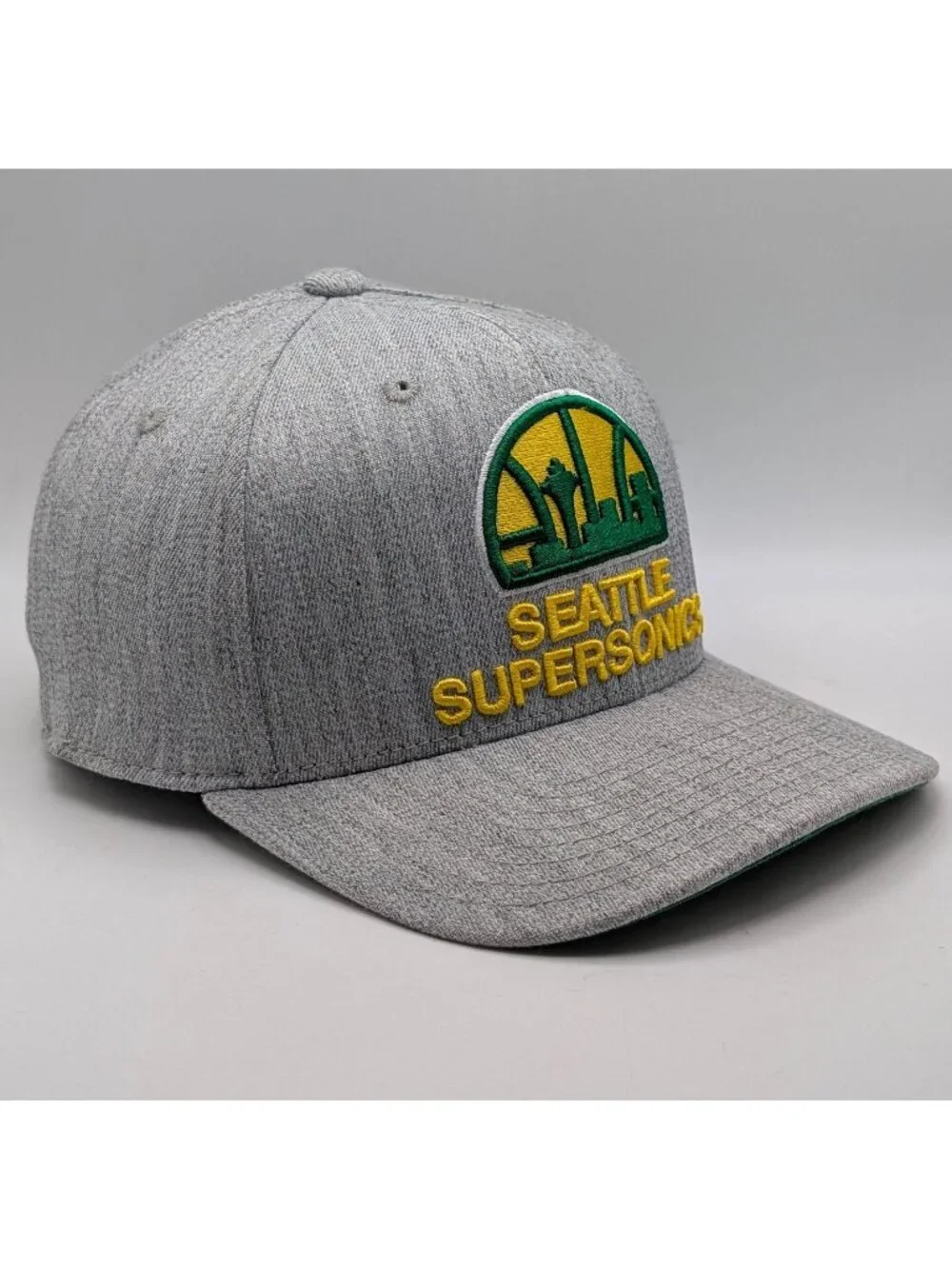 Seattle Supersonics Mitchell & Ness Gray Hat Fitted HWC Size S/M Hardwood NBA